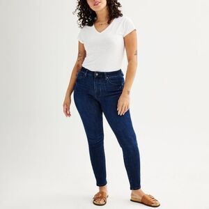 Sonoma Dark Wash Curvy Mid Rise Skinny Jeans Stretch Denim Size 2